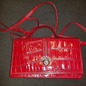 Brighton Red Leather Crossbody Handbag